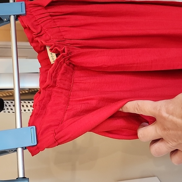 Anthropologie Moon River Cropped Paper Bag Waist Bow Pants Red Size S - Picture 4 of 12